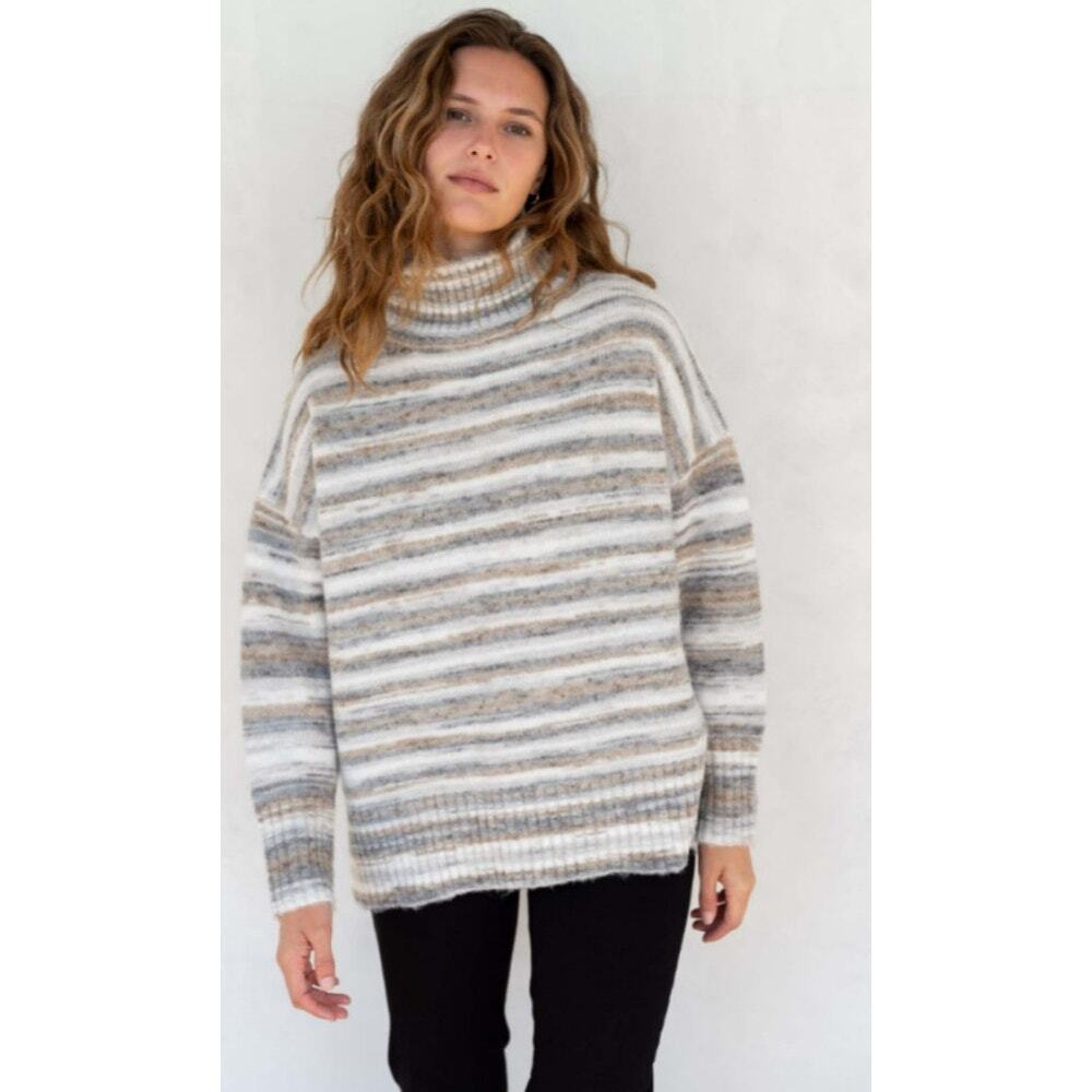 Mersea Good Vibrations Striped Sweater Neutral Stripes Size OS Women's